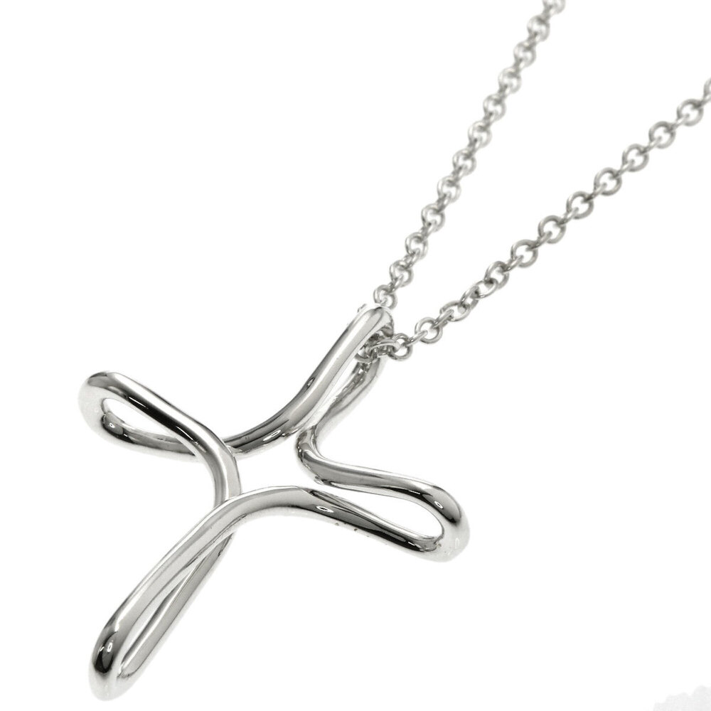 Tiffany & Co. Open Cross Necklace, Silver, Women's.